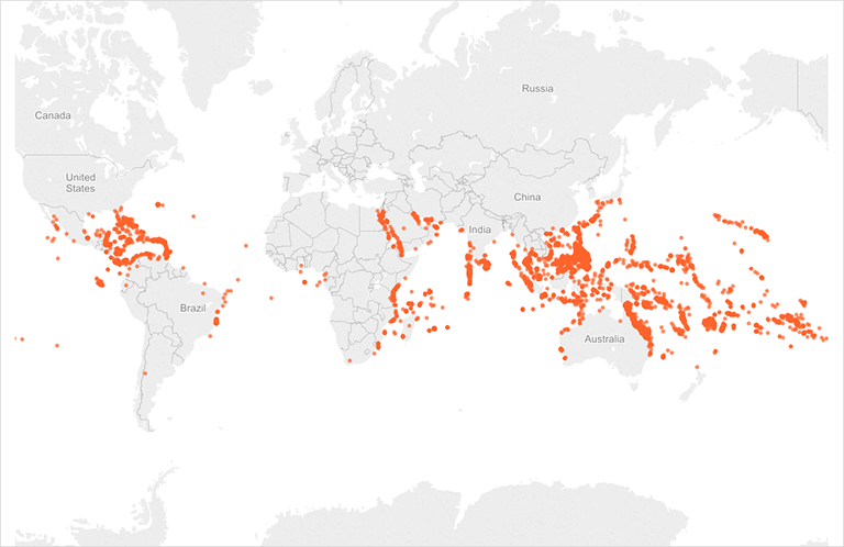 map of coral locations